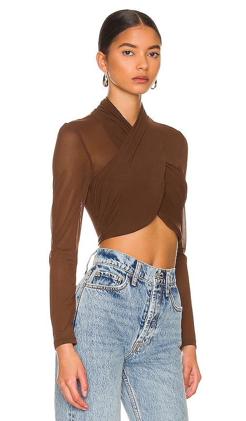 Shop Bardot Aliyah Top In Chocolate