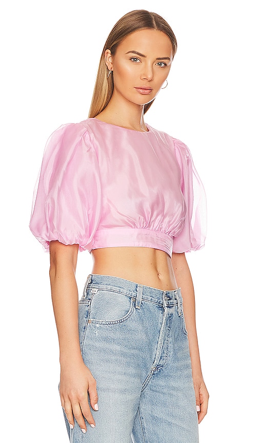 Shop Bardot Enya Organza Top In Soft Pink