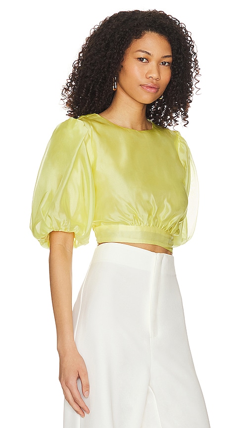 Shop Bardot Enya Organza Top In Yellow