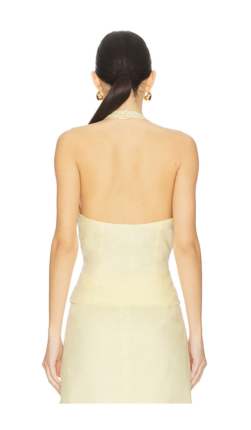  Bardot Leinenoberteil Mit Trägern Paola In Yellow. Größe 12. Also In 8. 