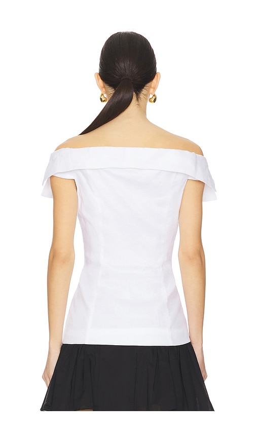  Bardot Oberteil Mit Knopfleiste Eliora In White. Größe 4. Also In 6. 