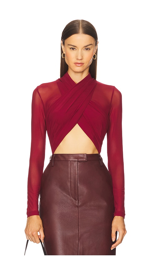 Bardot Aliyah Wrap Bodysuit In Red