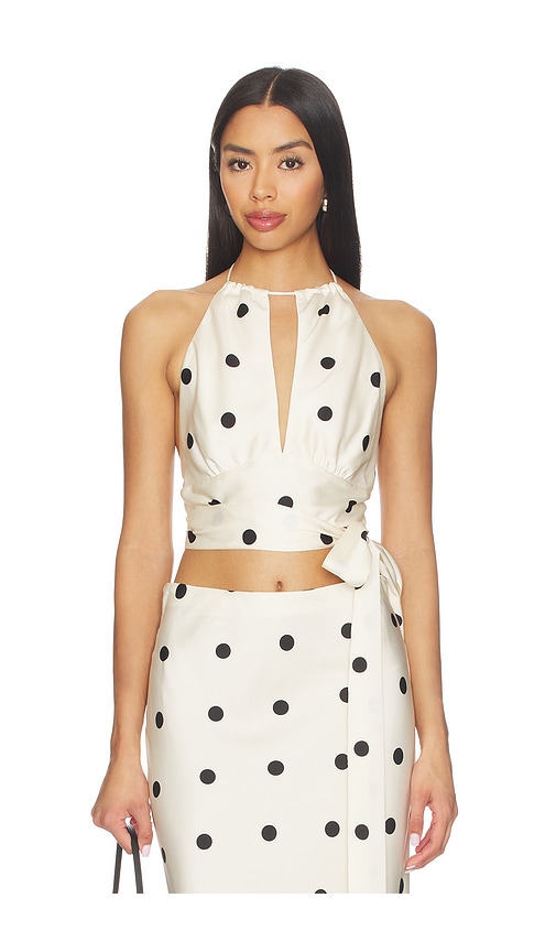Bardot Pheobe Satin Halter Tie Top