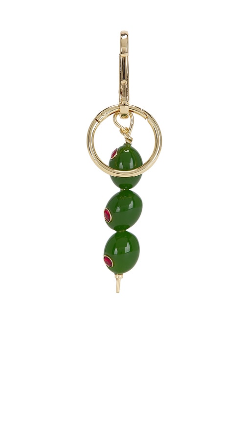BaubleBar Briny Baby Olive Bag Charm in Green & Gold