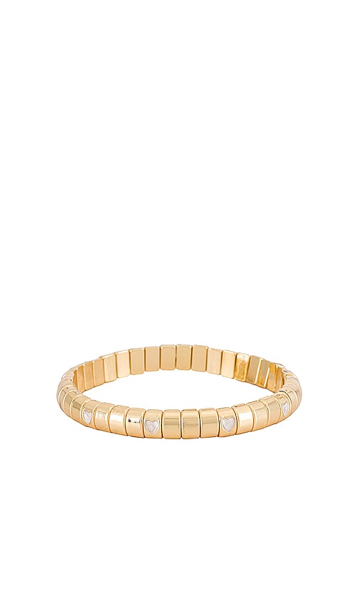 BaubleBar Crescent White Heart Pisa Bracelet in Gold | REVOLVE