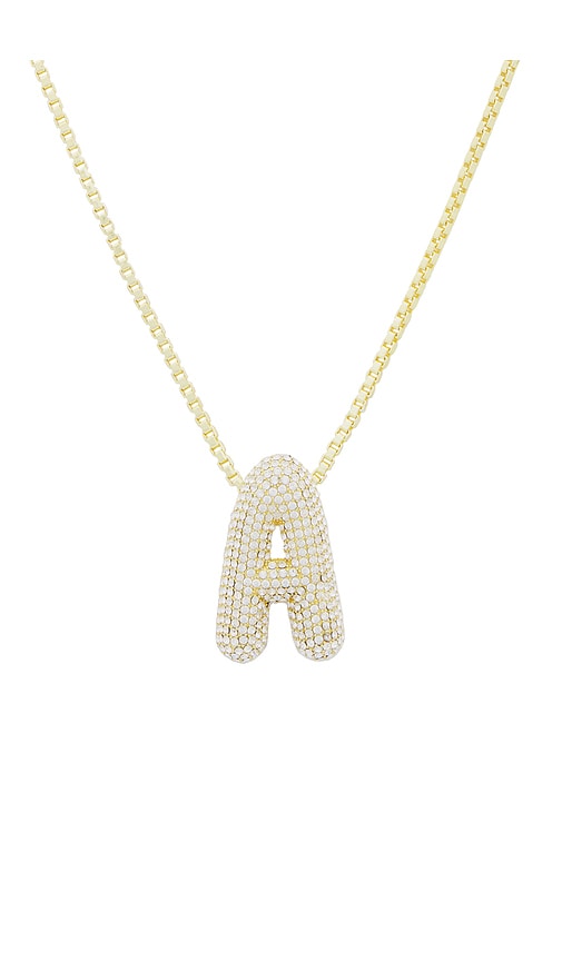 Shop Baublebar Pave Bubble Initial Necklace In Clear & Gold