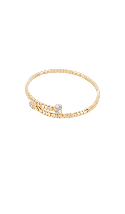 Pave Single Wrap Cuff in Metallic Gold.