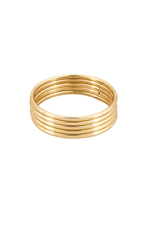 Brenna Bangle Set in Metallic Gold.