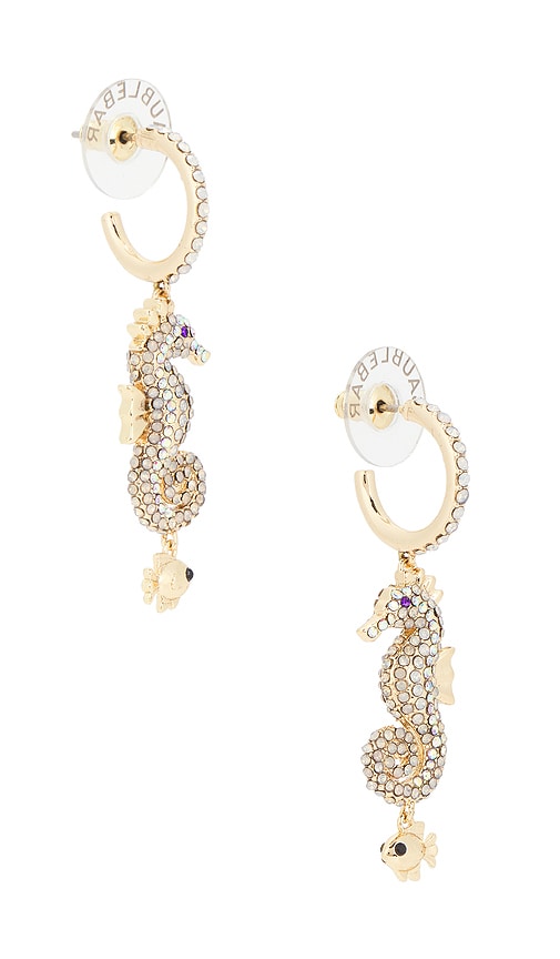 Vela Seahorse Earrings in Metallic Neutral.