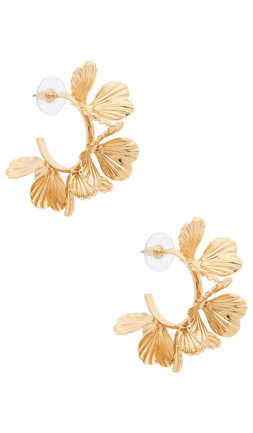 Baublebar Fiorella Floral Hoop Earrings In Gold
