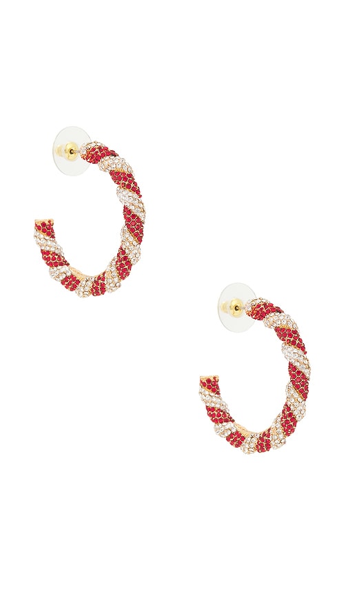 Baublebar Peppermint Hoop Earrings In Red
