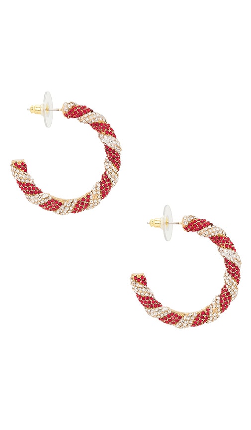 Baublebar Peppermint Hoop Earrings In Red