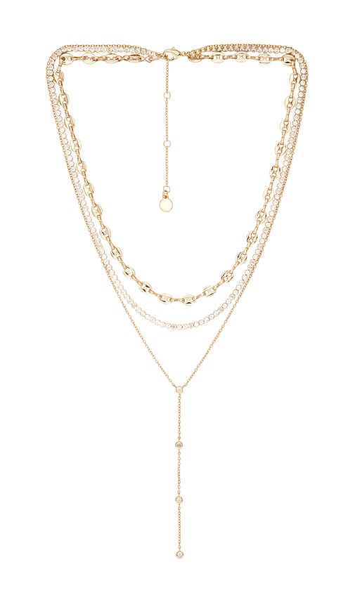 BaubleBar Catalina Gold Layered Necklace in Metallic Gold.
