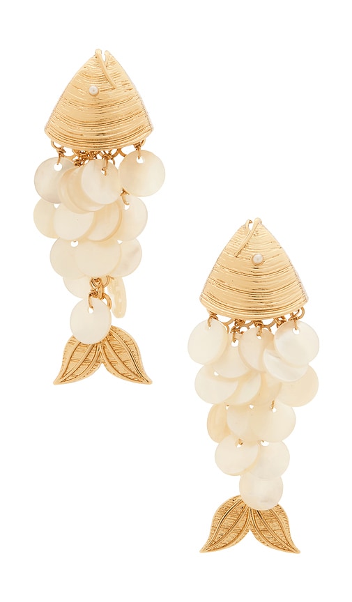 BaubleBar Ripple Effect Fish Earrings in White