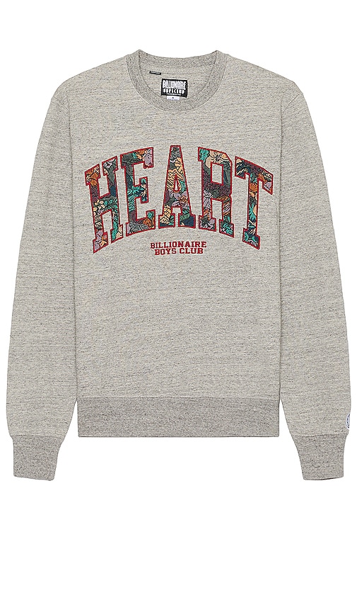 Billionaire Boys Club Heart Crew Sweatshirt in Grey.