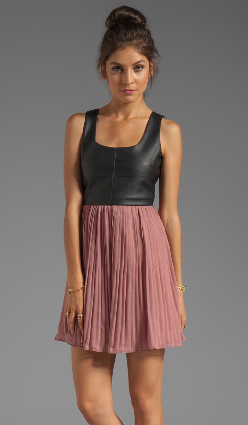 Elina PU and Crinkle Chiffon Dress
