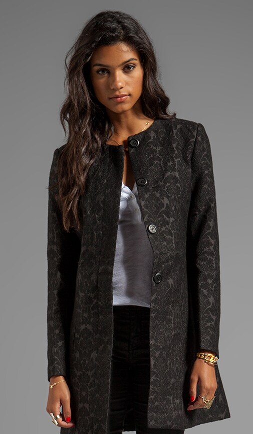 Rosette Jacquard Coat