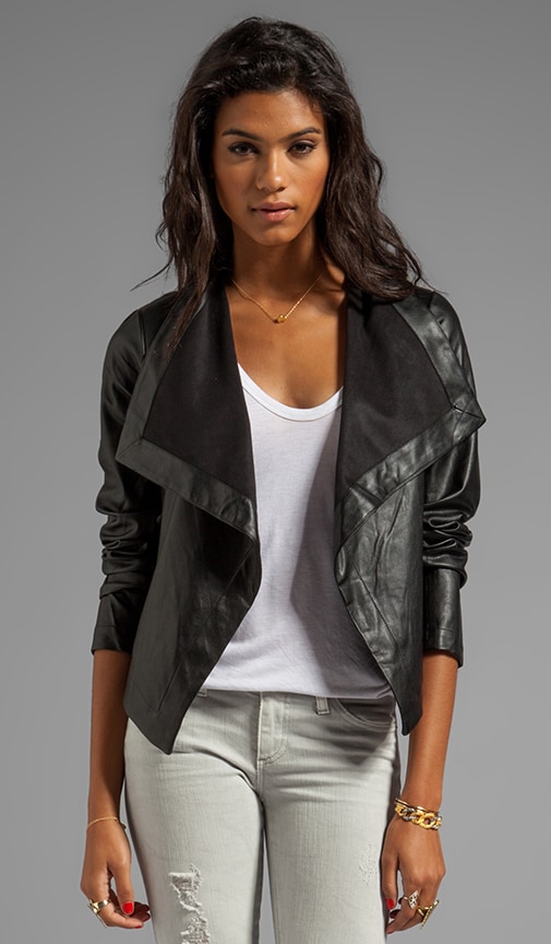 Jasper PU Drapey Front Jacket