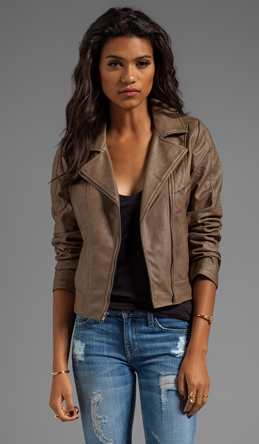 Estela 2 Tone PU Leather Jacket