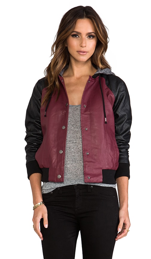 Tracie Quilted Faux Leather Hoody