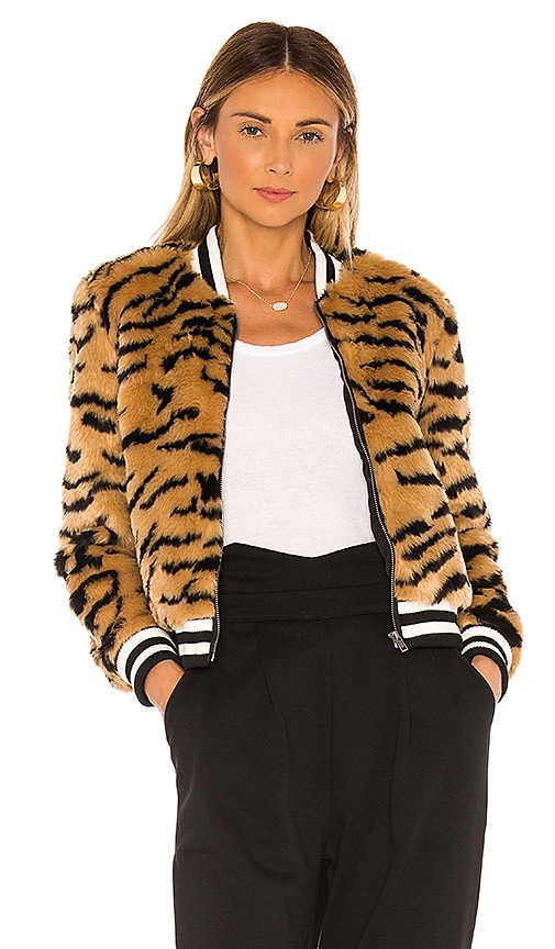 Jack By BB Dakota Tiger Beat Faux Fur Bomber Jacket