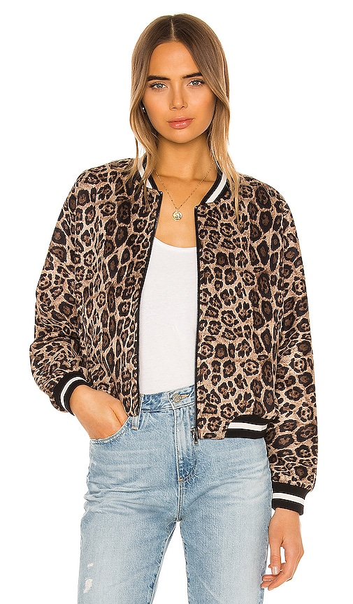 bb dakota leopard bomber jacket