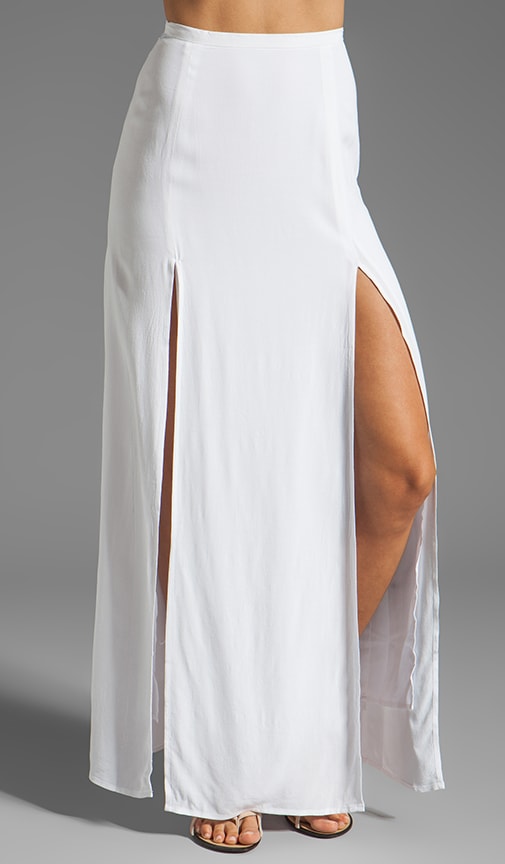 McKinley Hammered Fabric Slit Maxi Skirt