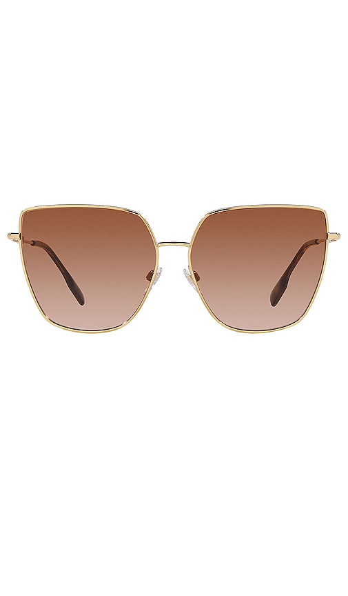 Shop Burberry Alexis Sunglasses In Metallic Gold