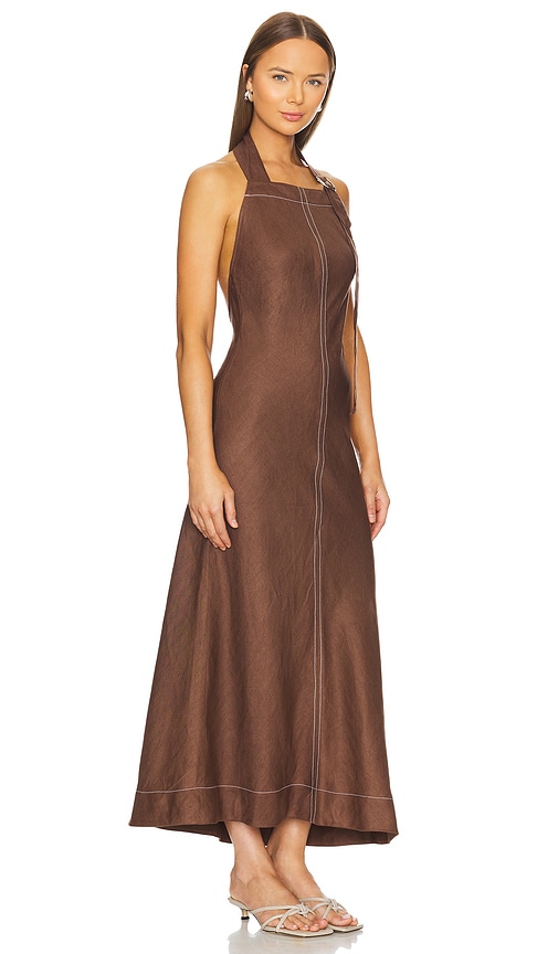 Shop Bondi Born Varenna Bias Maxi Dress In Brown