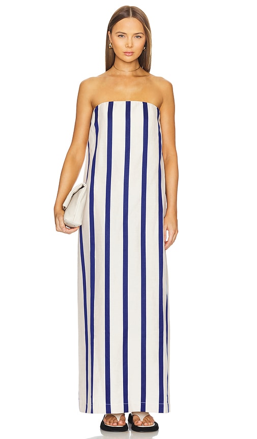 Shop Bondi Born Maine Strapless Maxi Dress In Blue