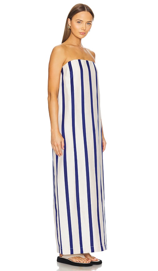 Shop Bondi Born Maine Strapless Maxi Dress In Blue