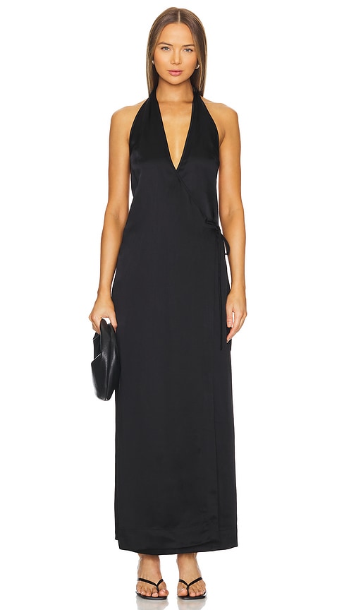 Shop Bondi Born Nara Halter Maxi Dress In Black