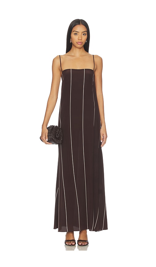 Bondi Born Orta Silk Slip Dress in Mocha Stripe | REVOLVE
