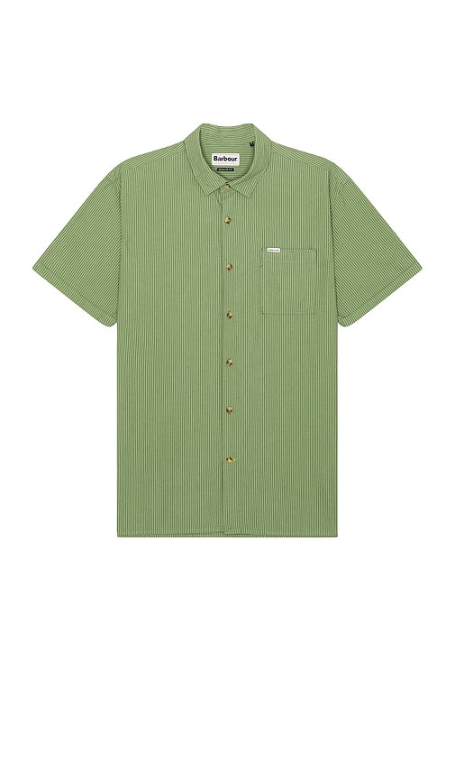 Shop Barbour Thermond Seersucker Summer Shirt In Green