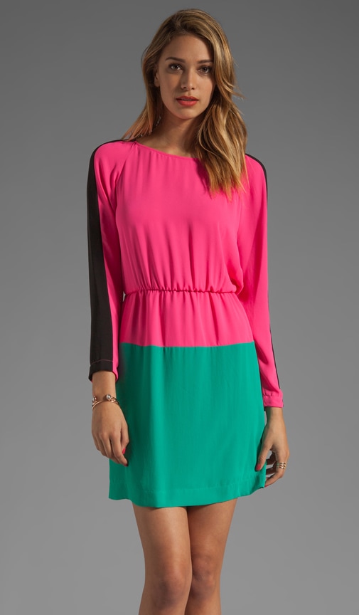 Long Sleeve Colorblocked Dress