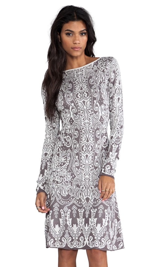 BCBGMAXAZRIA Petra lace Dress in Grey Combo REVOLVE