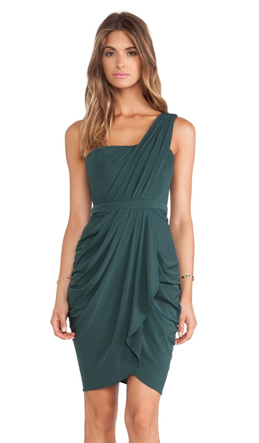 BCBGMAXAZRIA Julieta One Shoulder Dress in Fern REVOLVE