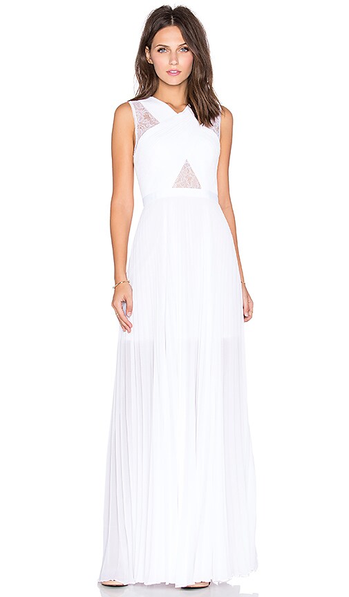 BCBGMAXAZRIA Cross Front Gown in White REVOLVE