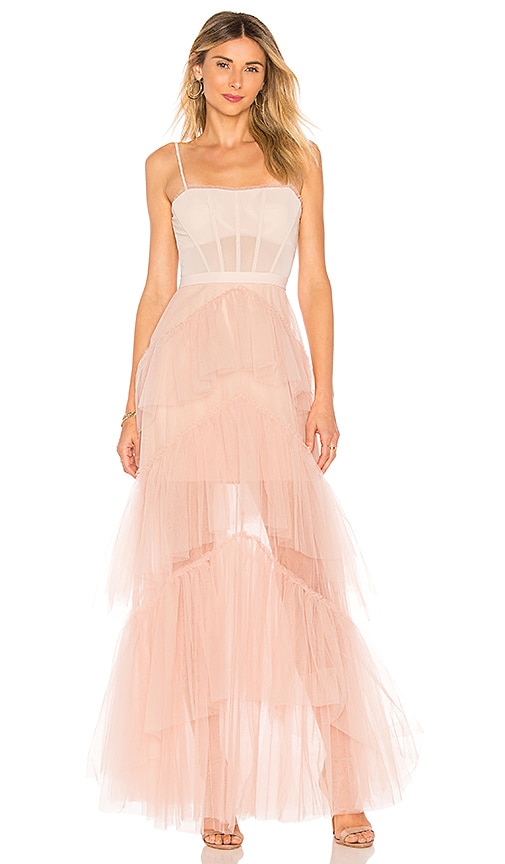 Buy > bcbg tulle gown pink > in stock