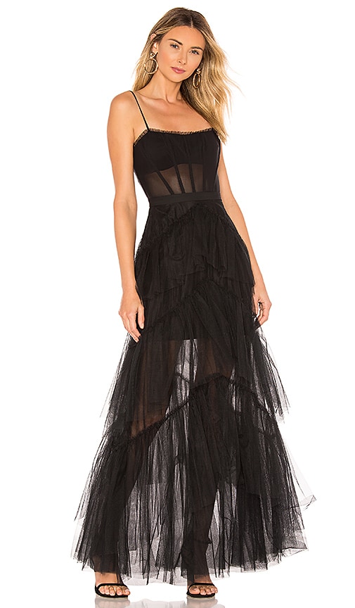 black bustier gown