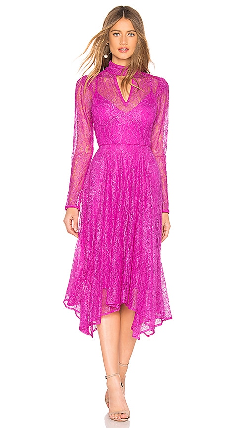 magenta lace dress