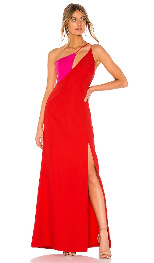 bcbg red gown