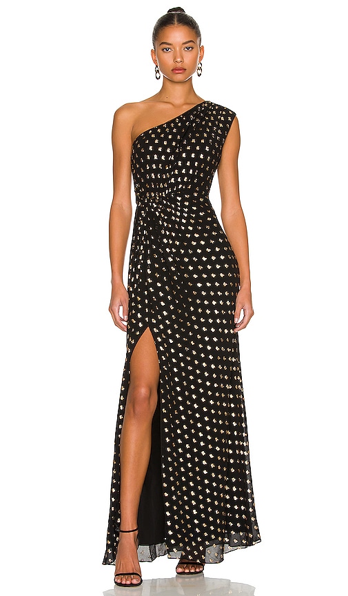 Bcbgmaxazria one sale shoulder gown