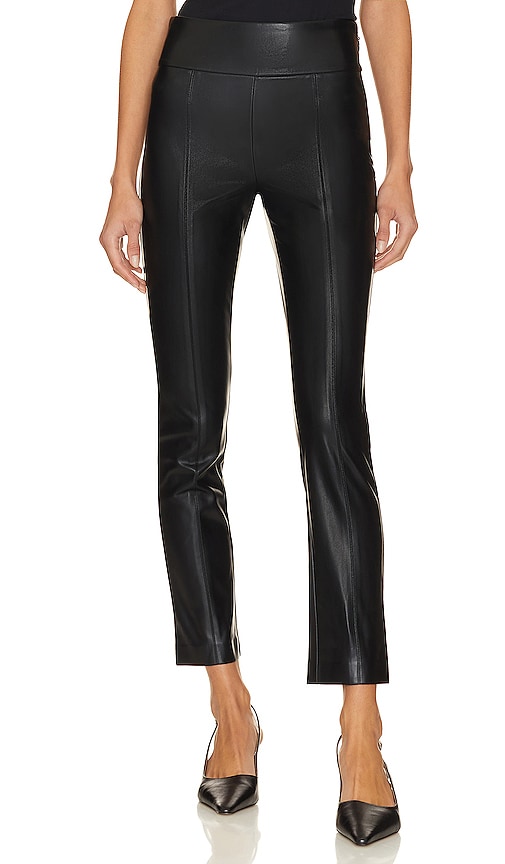 Bcbgmaxazria Faux Leather Flared Cropped Pants In Black