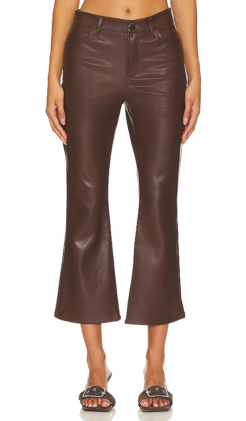 Marielle Black Faux Leather Cropped Trousers |