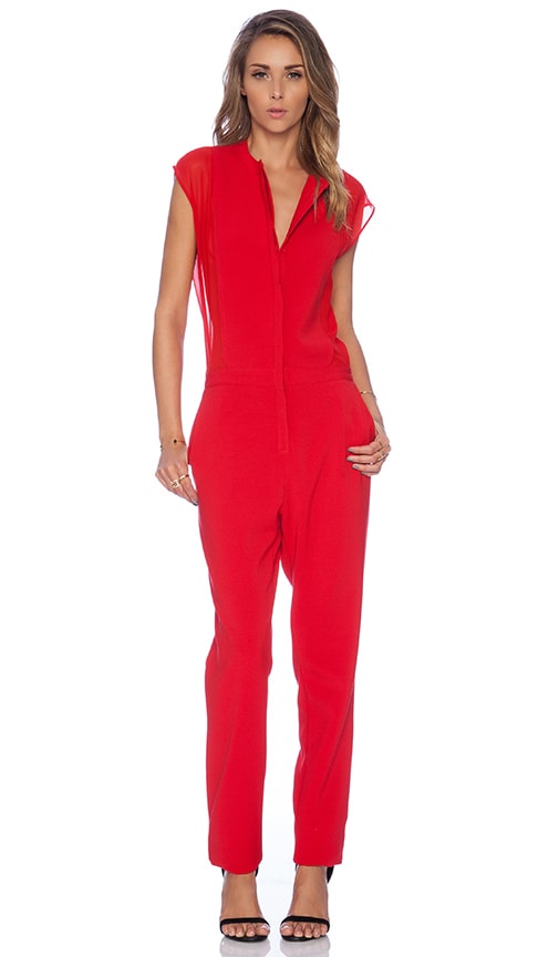 BCBGMAXAZRIA COMBINAISON ARIAL en Rouge Red REVOLVE