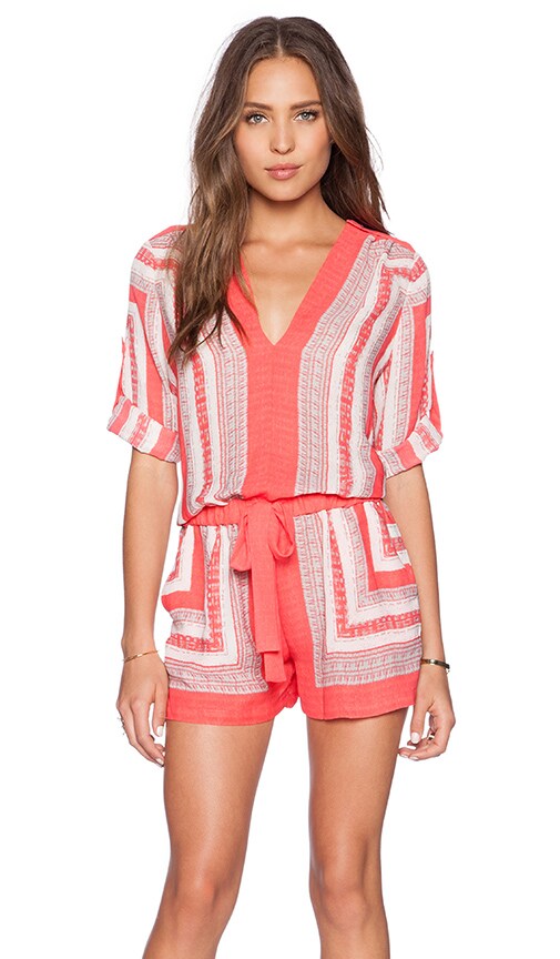 BCBGMAXAZRIA Soren Romper in Poinsettia Combo REVOLVE