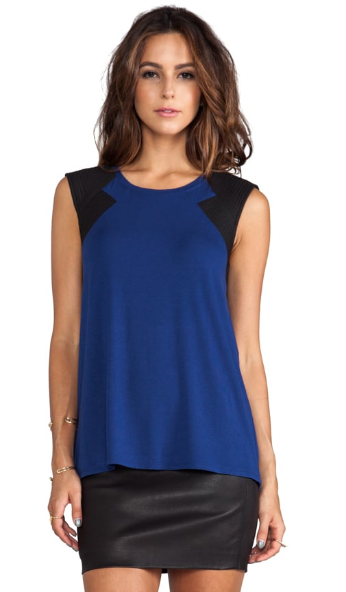 BCBGMAXAZRIA Selby Top in Blue Depths Combo REVOLVE