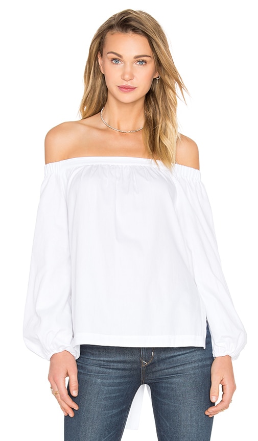 BCBGMAXAZRIA Ellsie Off the Shoulder Top in White