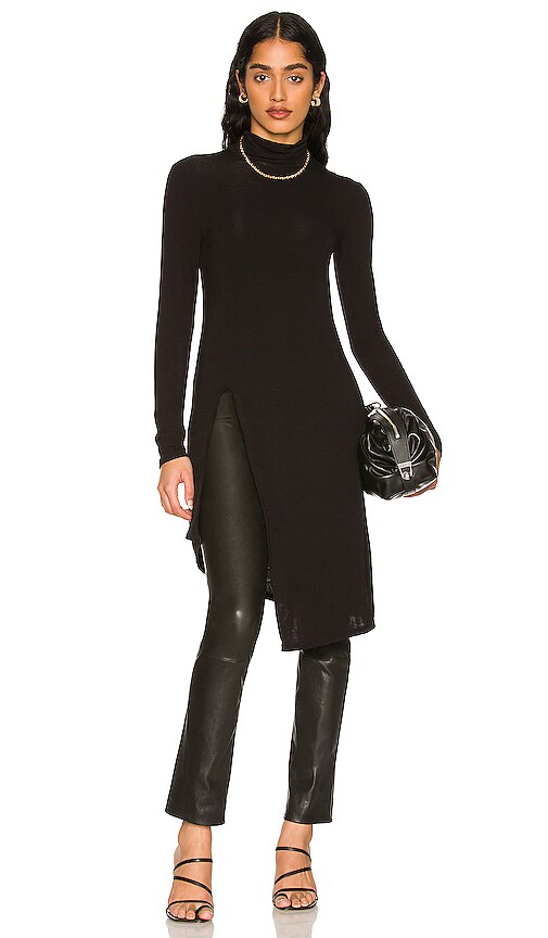 BCBGMAXAZRIA Knit Asymmetrical Top in Black